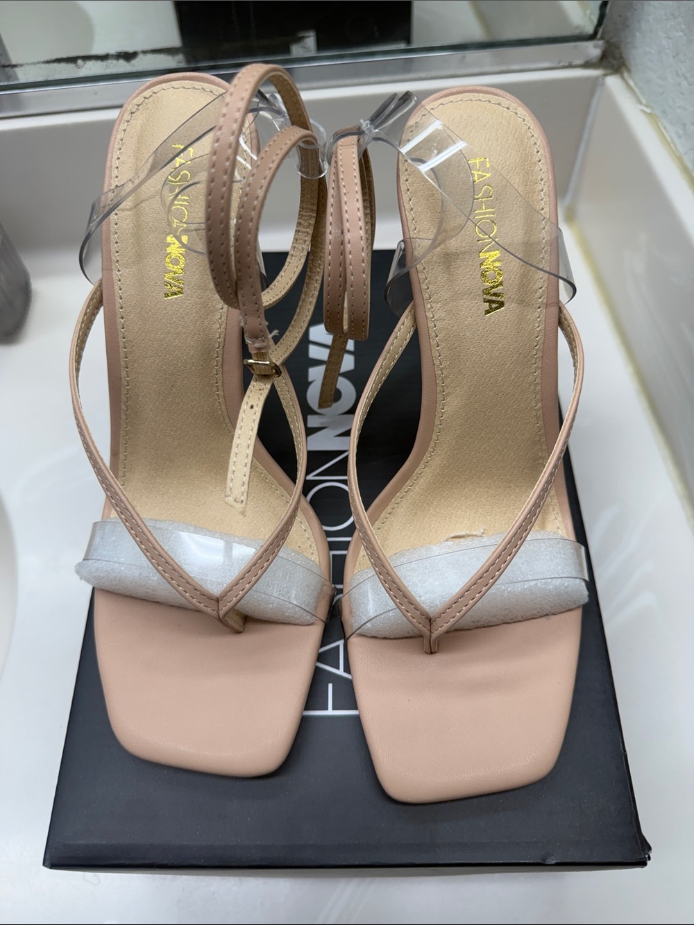 Fashion Nova Blush Nude Strappy Heels